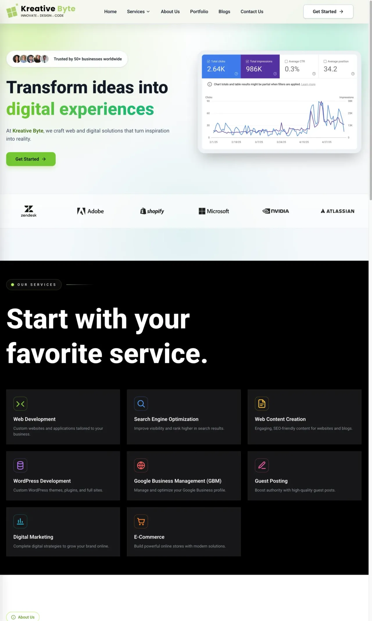 High-Performance Agency Website for KreativeByte screenshot 7