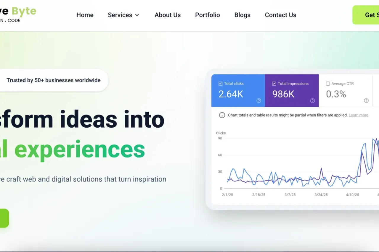 High-Performance Agency Website for KreativeByte screenshot 2